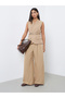 Women Brown Belted Sleeveless Waistcoat - 2