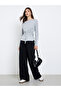 Grey Knit Tie Up Detail Top - 2