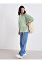 Green Oversized T-Shirt with Badge Detail