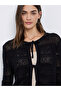 Black Crochet Knit Tie-Front Top - 3