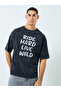 تي شيرت جيرسي ثقيل مطبوع عليه شعار قصة فضفاضة مصبوغ - 3