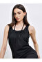 Black Fake Two-Piece Sleeveless Midi Dress - 3