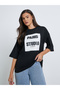 Women Black Sequin Paris Oversized T-Shirt - 3