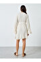 Jacquard Double Ruffle Detail Tie Robe - 4