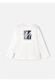 Boy's Printed Long Sleeve T-Shirt Ekru 4086 - 4