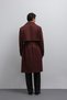 Burgundy Relax Fit Men's Trench Coat - 7