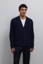 Navy Blue Hair Braided Textured Men's Cardigan