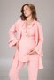 Women's Pink Melange Winter Special Design Maternity Pajama Set 3-Piece Set - 3