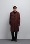 Burgundy Relax Fit Men's Trench Coat - 4