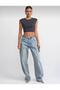 1025 Yan Apoletli̇ Baggy Denim Pants