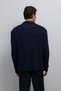 Navy Blue Hair Braided Textured Men's Cardigan - 5