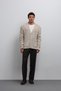 Ecru Hair Braided Textured Men's Cardigan - 2