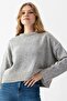 Basic Oversize Crew Neck Soft Textured Knitwear Sweater Aw25Kz0017