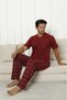 Men's 100% Organic Natural Cotton Plaid Pocket Detail High Quality Short Sleeve Pajama Set - 5