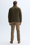 Men's Khaki Stand Collar Coat - 2