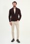 Plain Slim Fit Half Turtleneck Men's Knitwear Cardigan Coffee - 11242.25K - 3