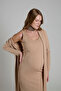 Mes702 Beige Nursing Maternity Two-Piece Set – Comfortable and Stylish Maternity Dress & Long Cardigan Combination - 2