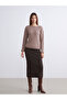 Lcw Vision Brown Boat Neck Self-Patterned Women's Knitwear Sweater - 2