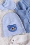 Hospital Released Organic Fabric 100% Cotton Bear Embroidered Set of 5 Gift Baby Girl and Boy Set - 3