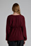 Mes202 Burgundy Modern Maternity Blouse – Stylish and Comfortable Design | Wide Cut - 5