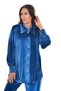 Women's Velvet Shirt Pants Indigo Set - 4