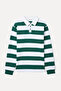 Men's Navy Blue Striped Polo Neck Sweatshirt - 5
