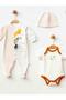3-Piece Organic Baby Safari Patterned Hat and Romper Set