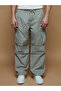 Khaki Comfortable Fit Poplin Men's Cargo Pants - 2