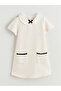 Alita City Lcw Kids Ecru Dobby Plain Girls' Dress with a Difference - 3
