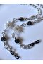 Thinblack ®   North Star Glasses Chain – Silver Color, Fimo Beads, Zircon Stone, Handmade 78 cm