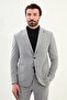 Striped Slim Fit Bag Pocket Wide Lapel Bag Pocket Men's Suit Gray - 45407.25K - 4