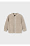 4-10 Years Old Camel Color Zippered Pocket 100% Cotton Knitted Cardigan