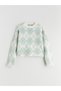 Two Mt Shop Quality Lcw Kids Ecru Oval Collar Girls' Knitwear Sweater