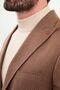 Striped Slim Fit Bag Pocket Wide Collar Bag Pocket Men's Suit Camel - 45407.25K - 2