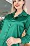 Metal Button Satin Shirt 6K062 - 3