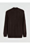 Brown Stand Collar Long Sleeve Men's Knitwear Sweater - 6