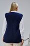Women's Middle-Aged and Older V-Neck Pocketed Glitter Knitted Wool Mother's Knitwear Vest - 3