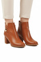 Tan Narrow Fit Fleece Lined Zippered Heeled Women's Boots 262325 Z