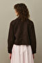 Round Neck Denim Jacket Brown - 8