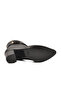Black Slim Fit Stretch Ankle Length Pointed Toe Fleece Lined Heeled Women's Boots 262326 Z - 5