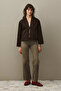 Denim Kimono Jacket Brown