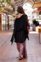 Black Color Hooded Mercerized Cardigan - 7
