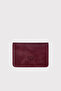 Unisex Claret Red Magnet Crazy Leather Card Holder Wallet