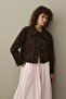 Round Neck Denim Jacket Brown - 6