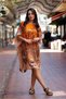 Orange Color Floral Patterned Casual Tunic