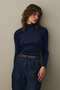 Ribbed Basic Sweater Navy Blue - 4