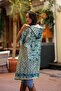 Turquoise Color Hand Embroidered Ethnic Patterned Bohemian Kimono - 4