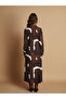 Lcw Modest Brown Tie-Dye Patterned Shirt Dress - 6