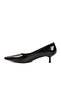 Black Patent Leather Lightweight Women's Thin Short Heeled Shoes 458343 Z - 4