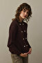 Double Button Crop Cardigan Plum - 6